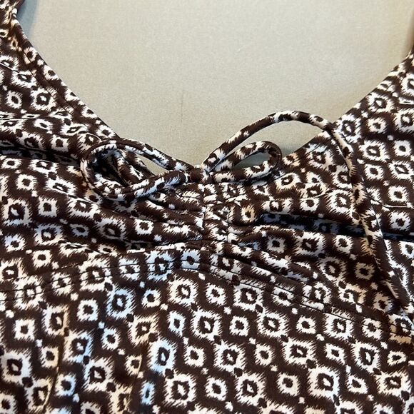 Motherhood Maternity Brown with White Tankini - Size Medium - Picture 4 of 14